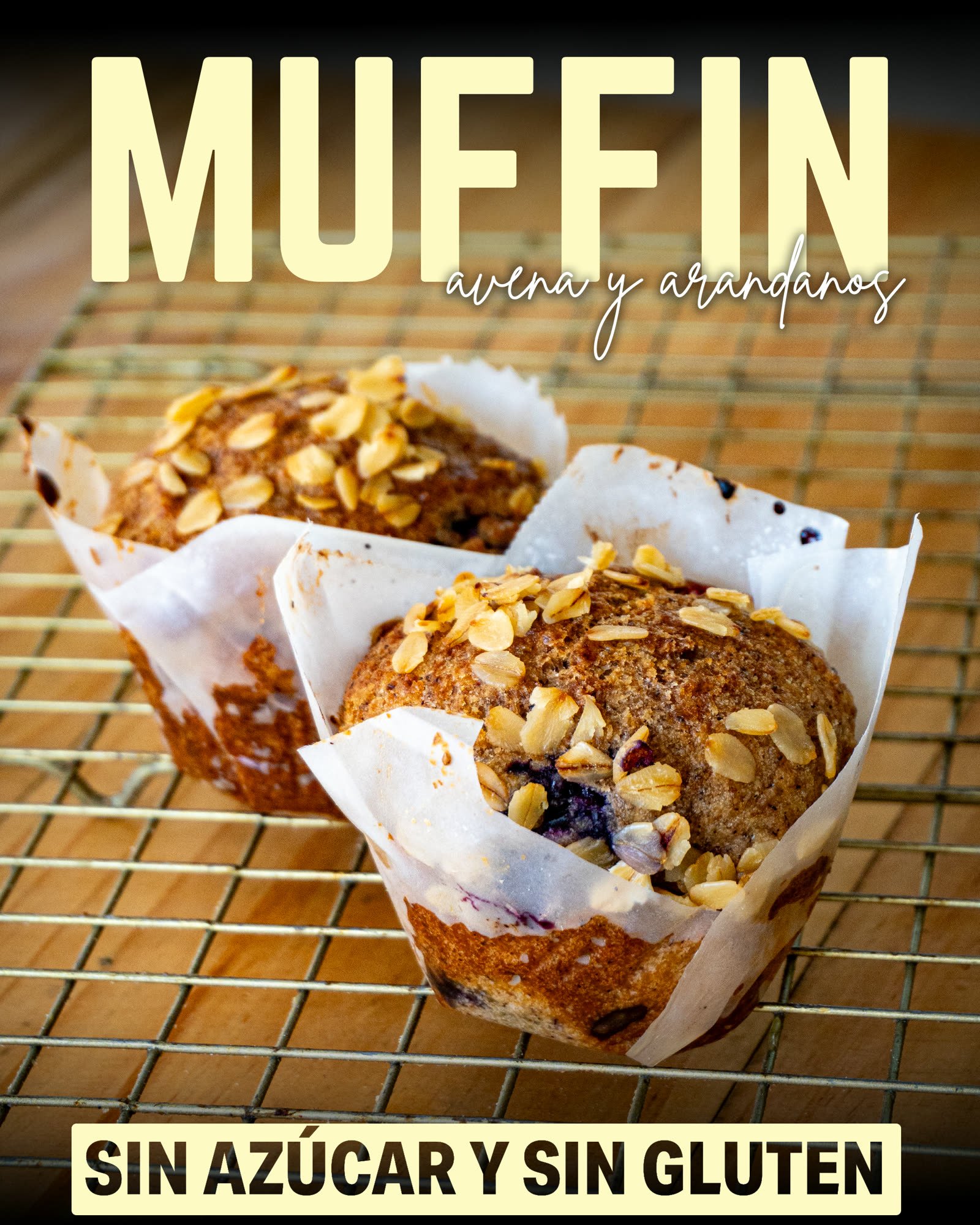 Muffins de avena y arándanos